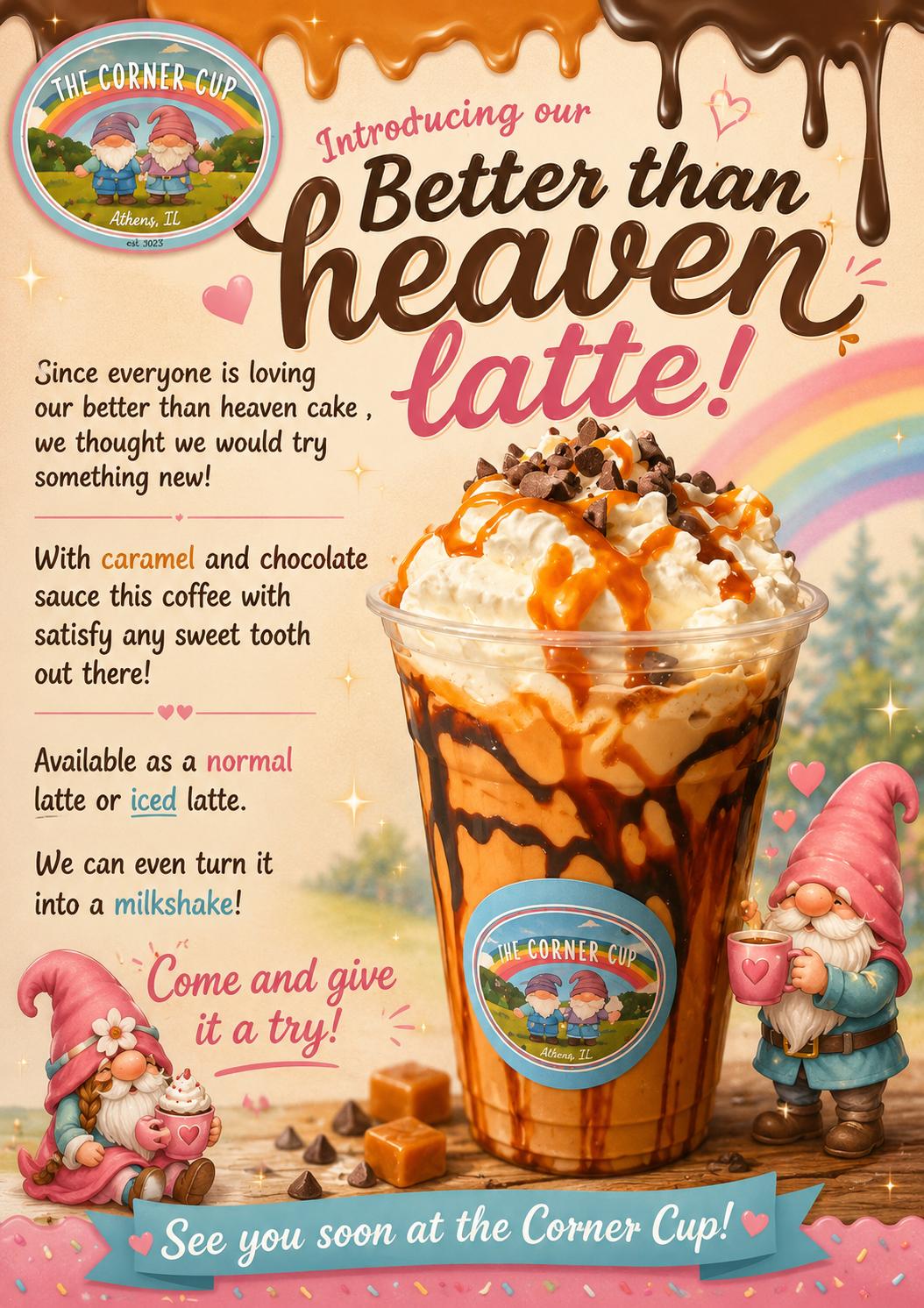 Better Than Heaven Latte promotional drink
