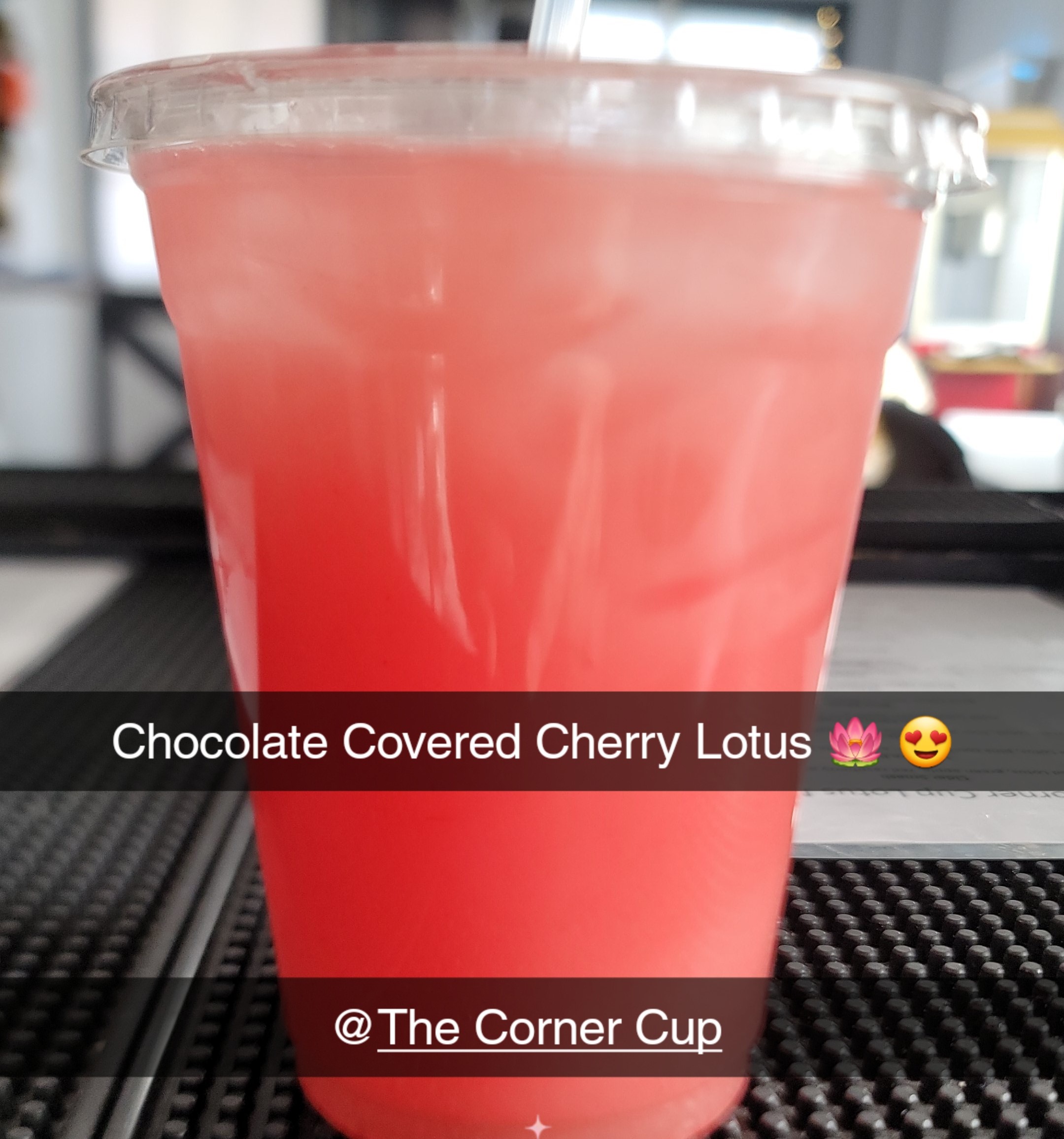 Chocolate Covered Cherry Lotus drink