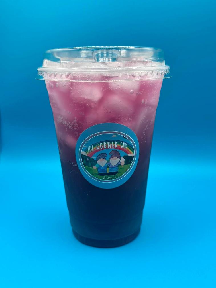 Purple refresher in a Corner Cup cup